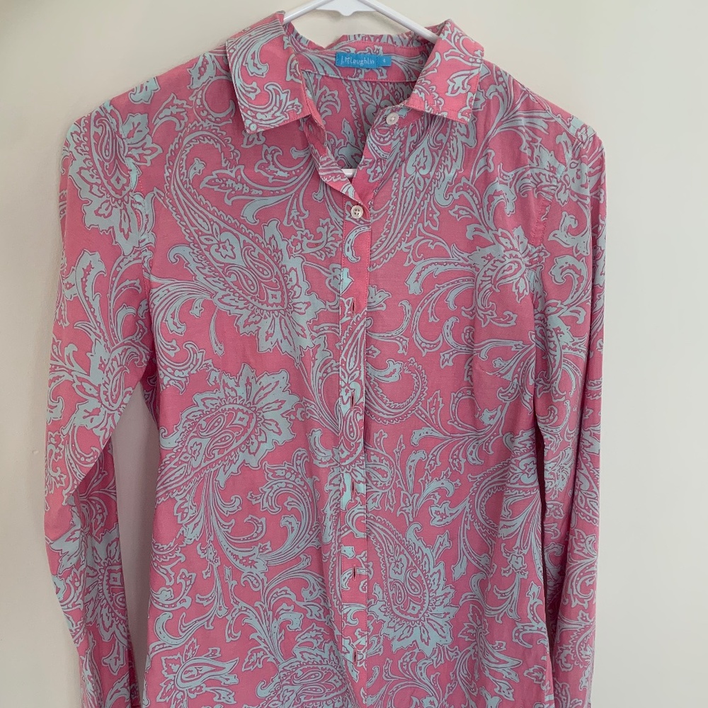 Pink and Blue J. McLaughlin Button Down Shirt